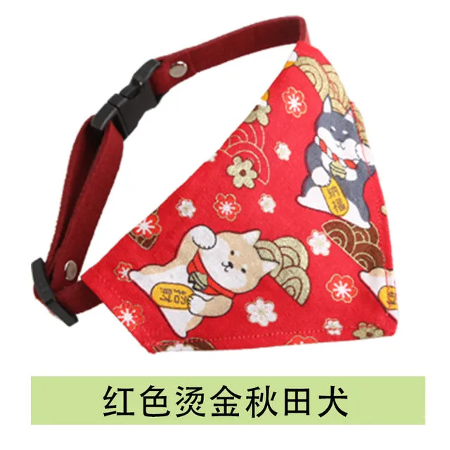 Cartoon Pet Bandana Bow Tie Scarf