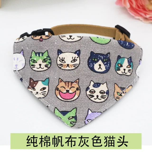Cartoon Pet Bandana Bow Tie Scarf
