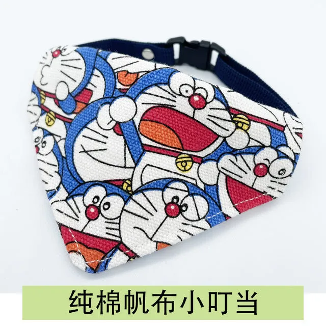 Cartoon Pet Bandana Bow Tie Scarf