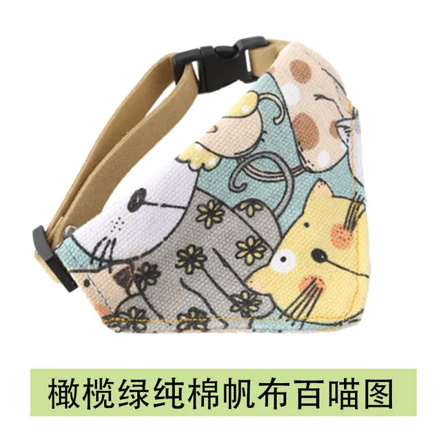 Cartoon Pet Bandana Bow Tie Scarf