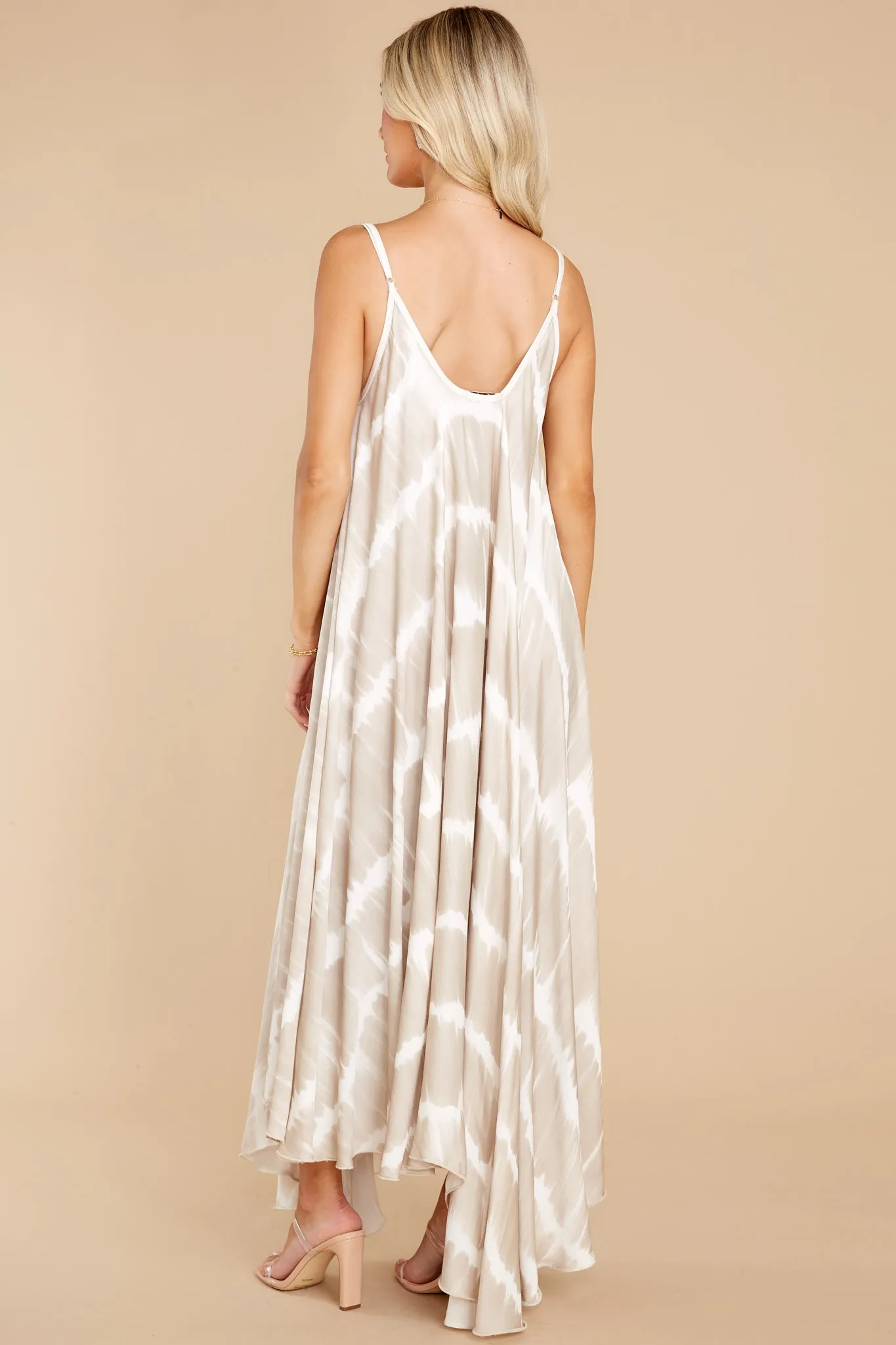 Casandra White Champagne Tie Dye Maxi Dress