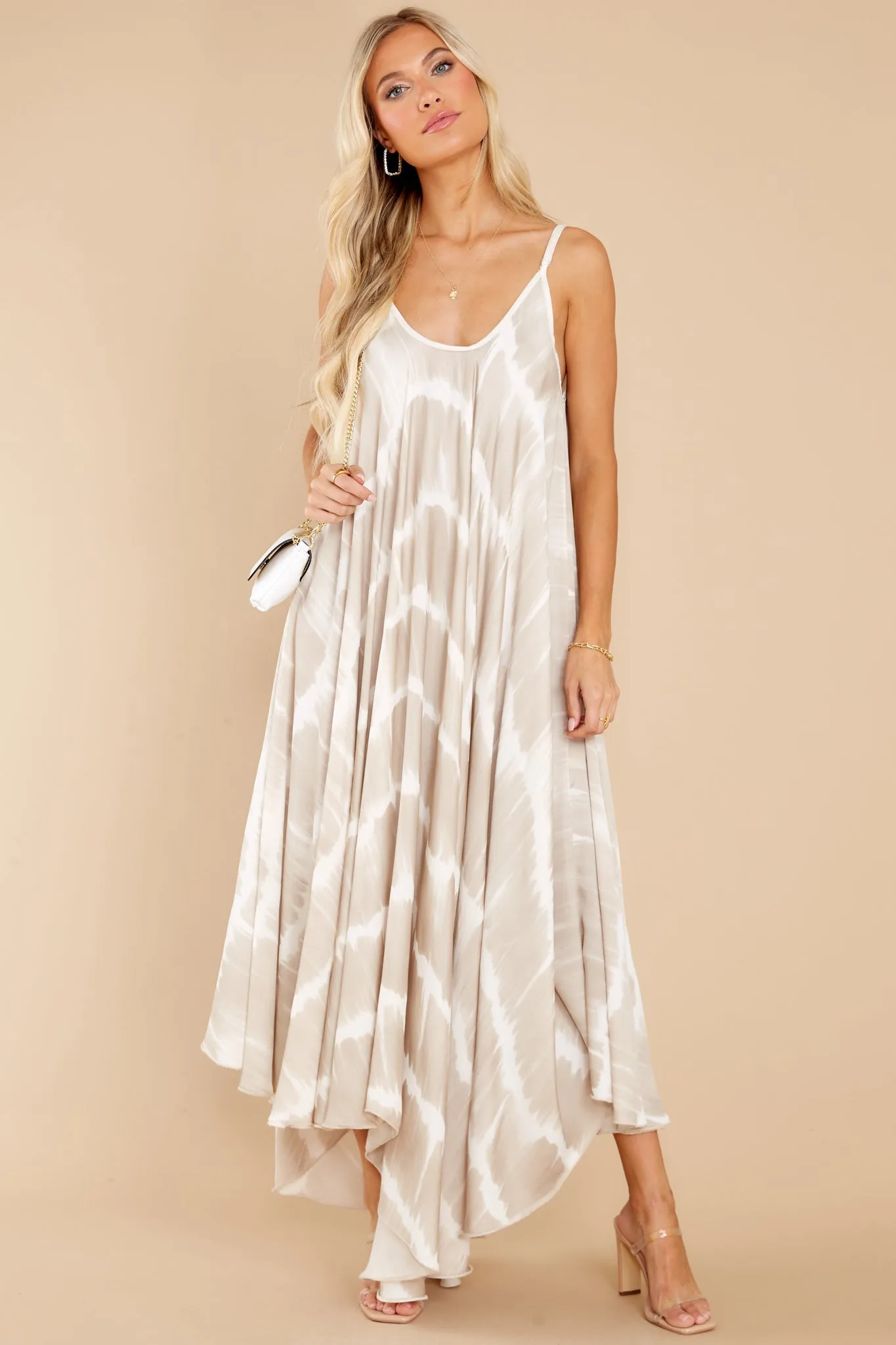 Casandra White Champagne Tie Dye Maxi Dress