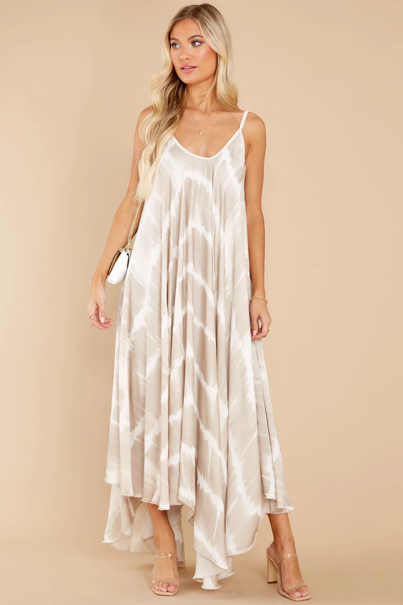 Casandra White Champagne Tie Dye Maxi Dress