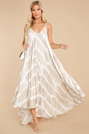 Casandra White Champagne Tie Dye Maxi Dress