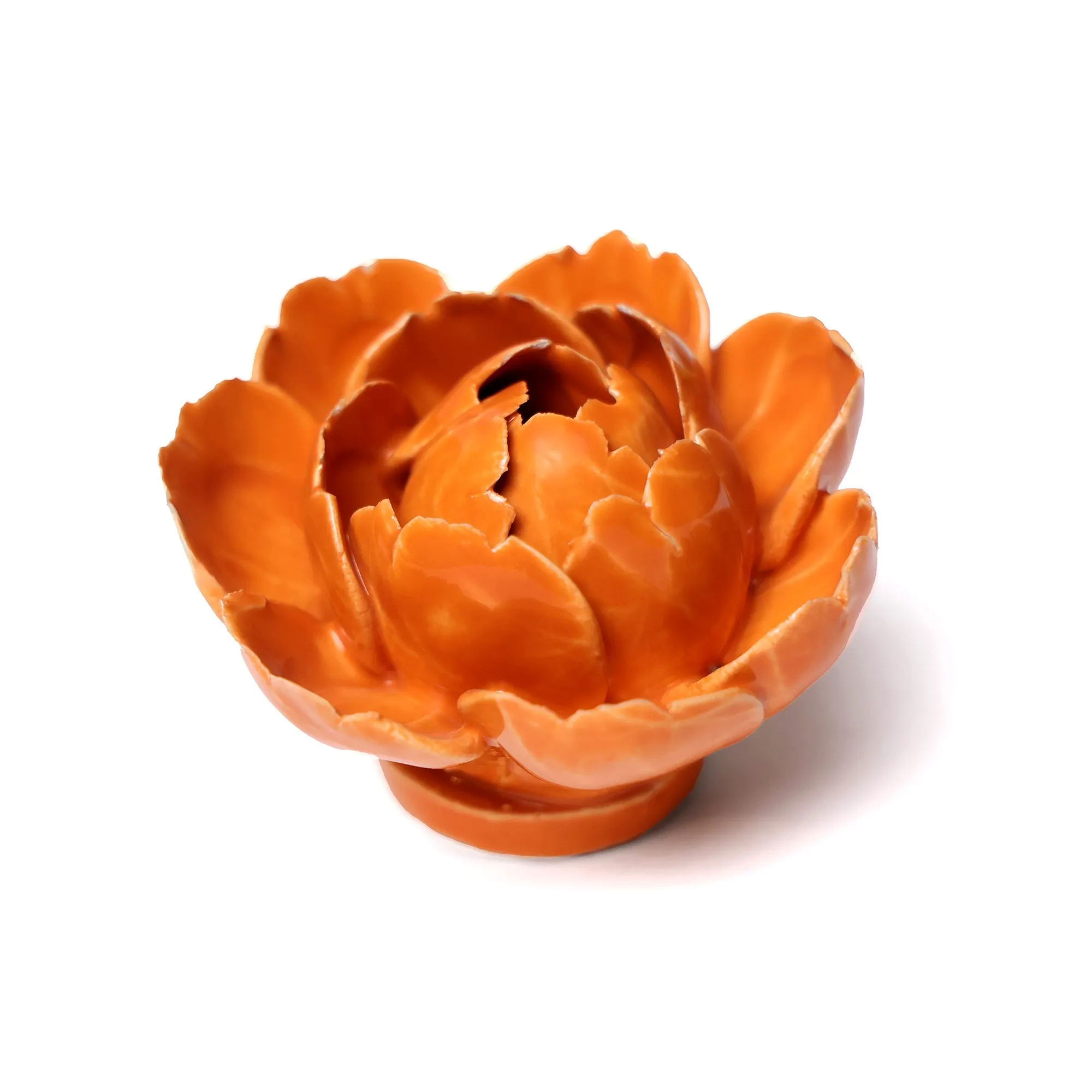Ceramic Flower Wall Art Peony Orange 6