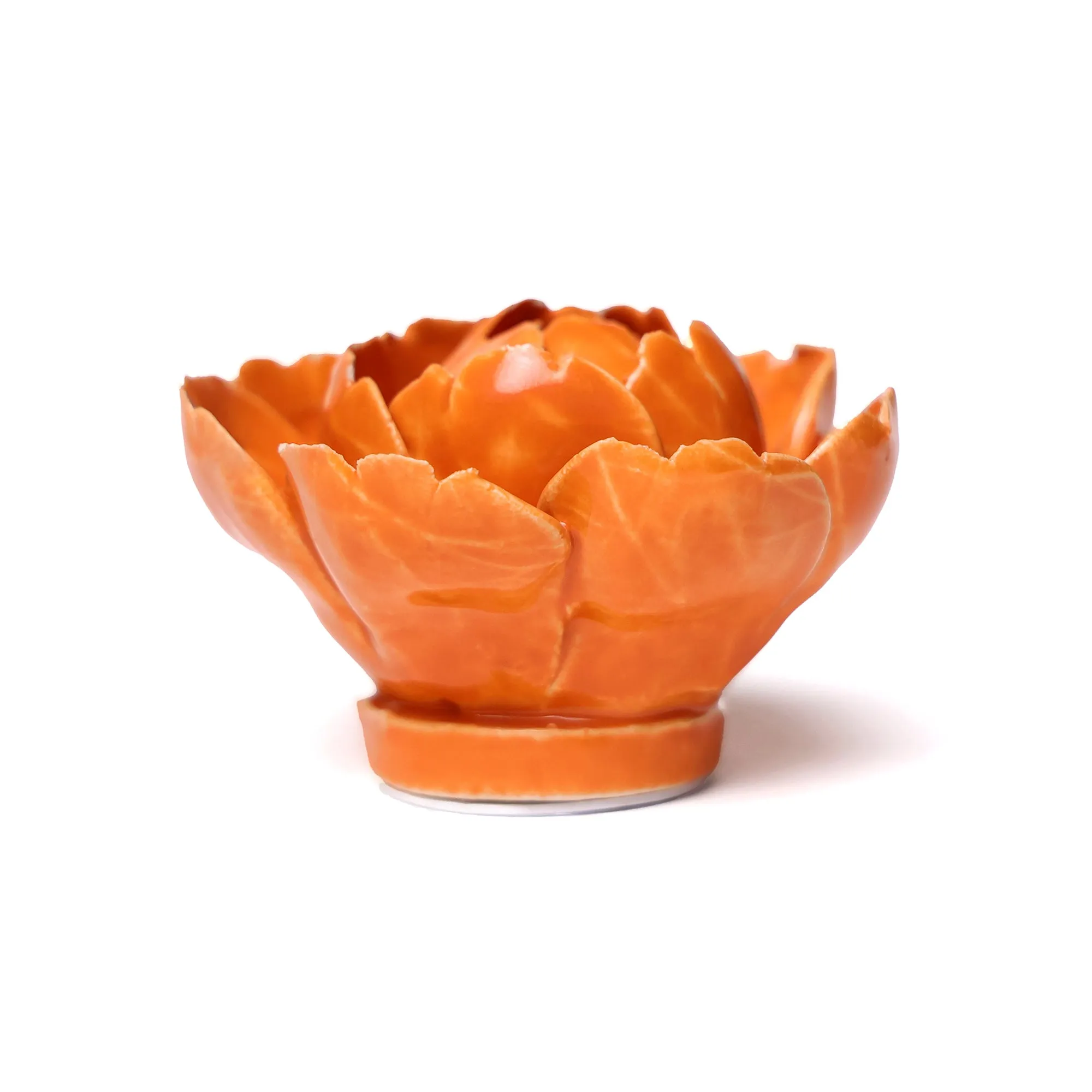Ceramic Flower Wall Art Peony Orange 6