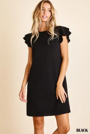 Ces Femme Ruffle Tiered Short Sleeve Shirt Dress.