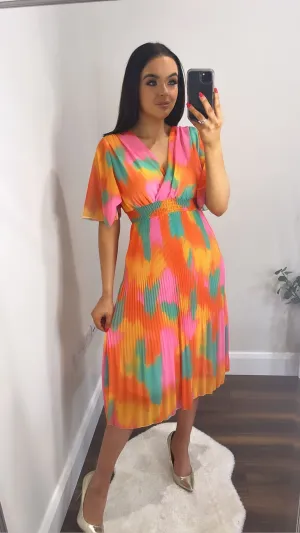 C’est La Vie Orange Dress