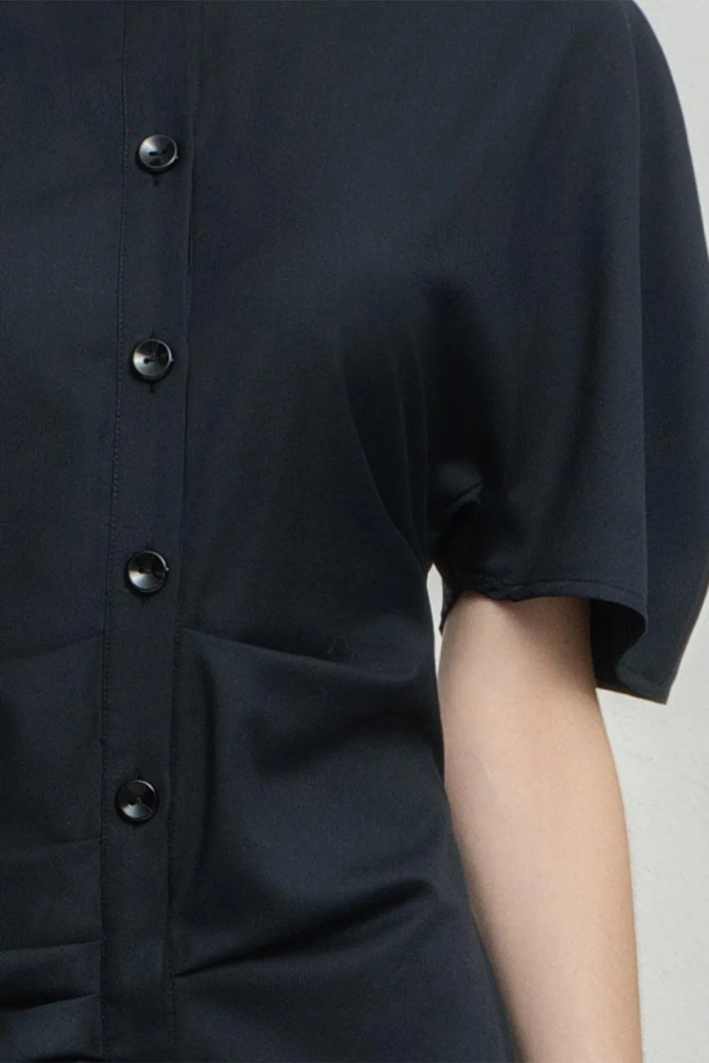 Charli A-line Puffy Sleeved Tissue Calf Length Dress