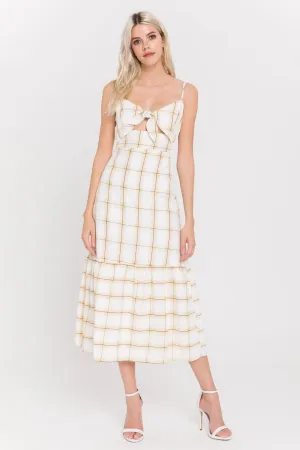 Check Print Maxi Dress