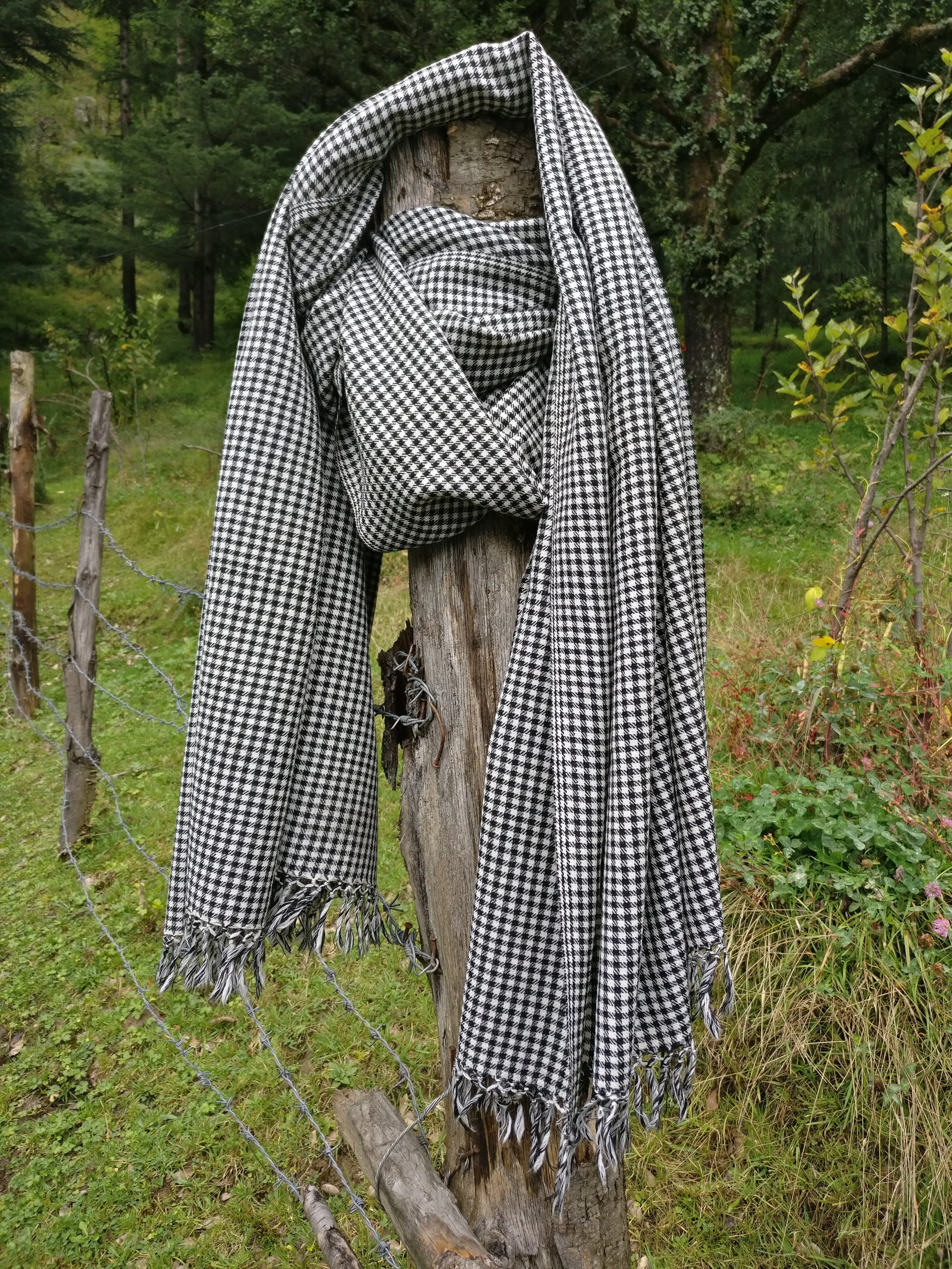 Chequered travel blanket