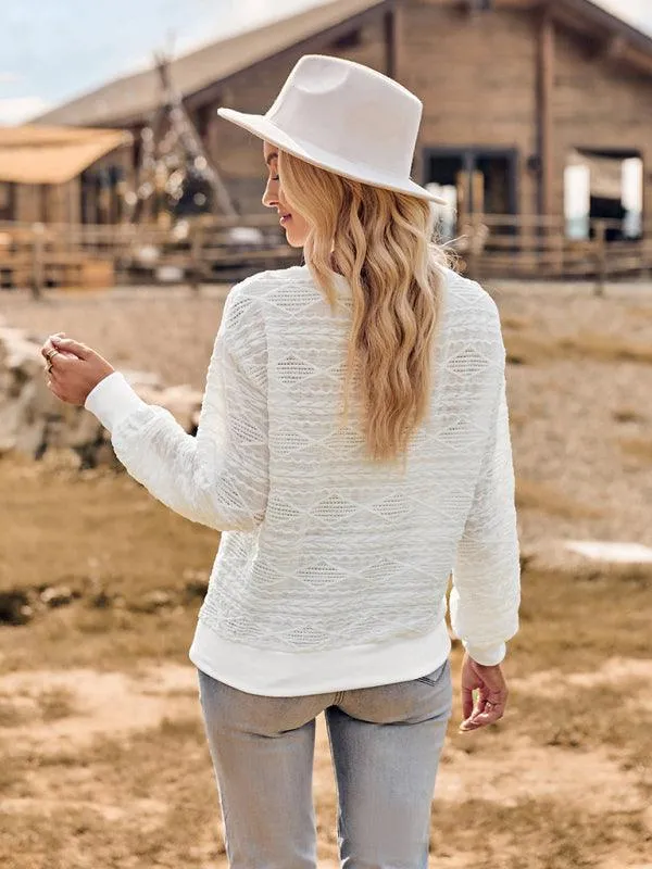 Chic Ribbed Knit Top with Refined Accents