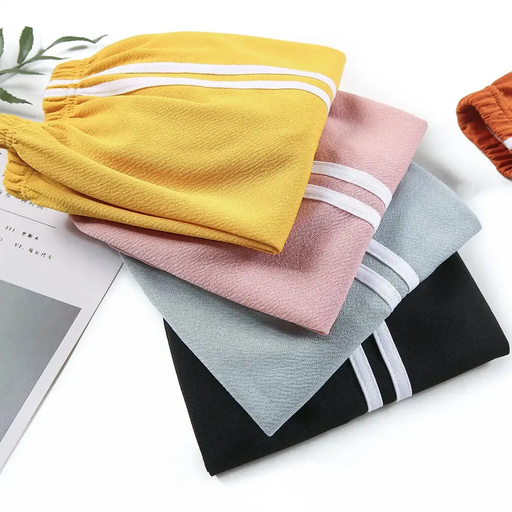 Children Trousers For Boys Girls Linen Elastic Waist Summer Thin Anti-mosquito Breathable Pants Side Stripe Harem Long Pants