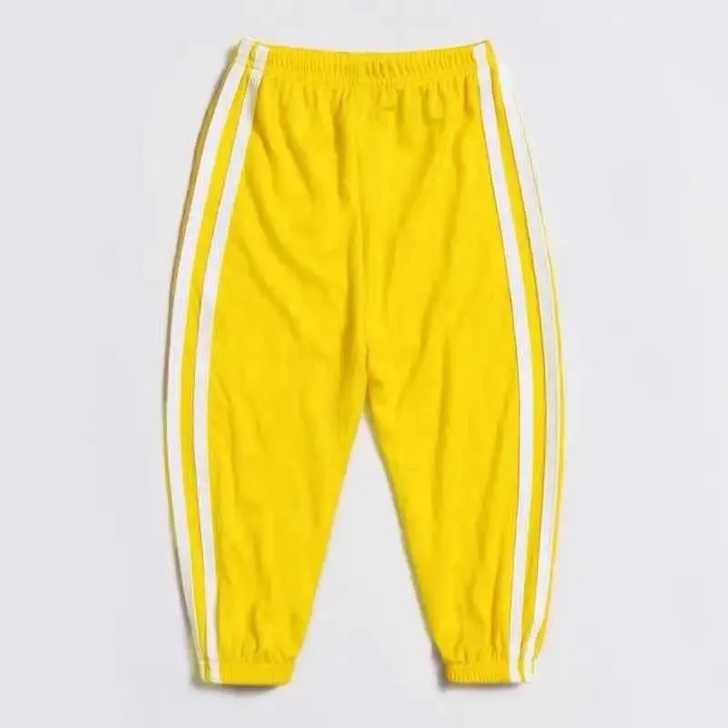 Children Trousers For Boys Girls Linen Elastic Waist Summer Thin Anti-mosquito Breathable Pants Side Stripe Harem Long Pants