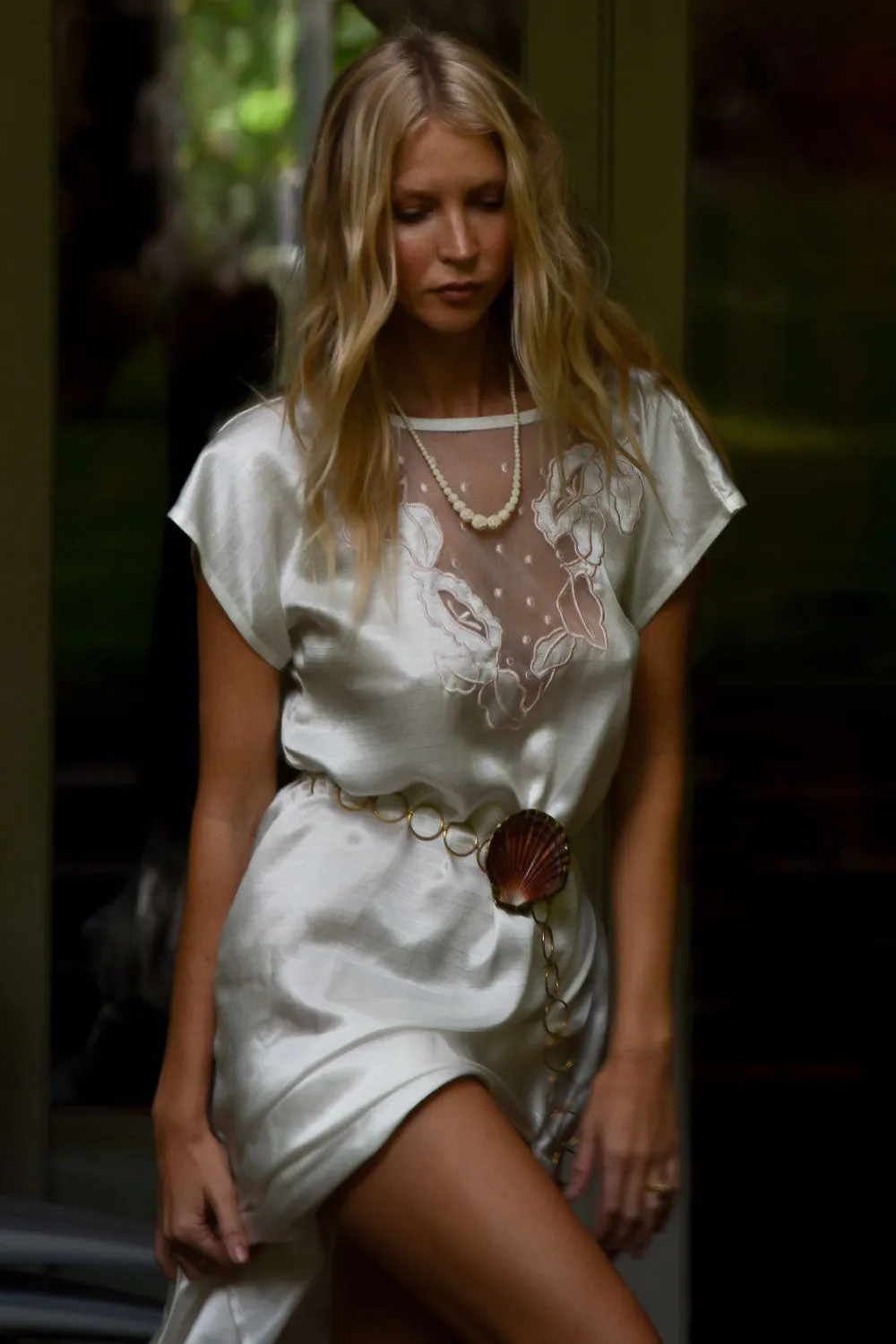 City Of Angels Silk And Appliqué Maxi Dress