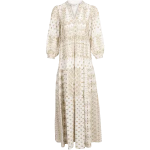 Clary Maxi Dress Embrodery - Gold