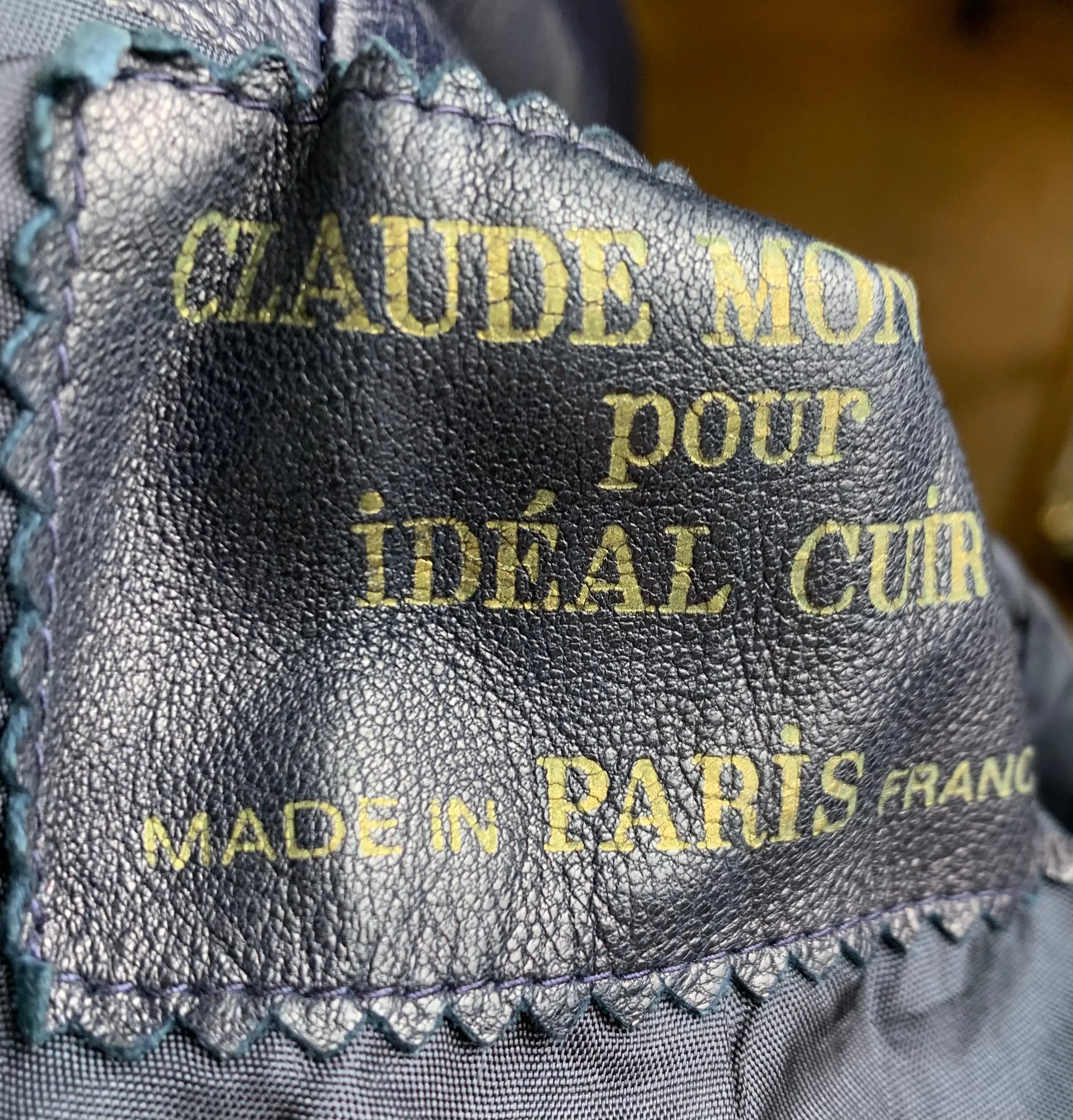 Claude Montana for Idéal-Cuir Rare Late '70s Midnight Blue Lambskin Leather Strapless Mini Dress