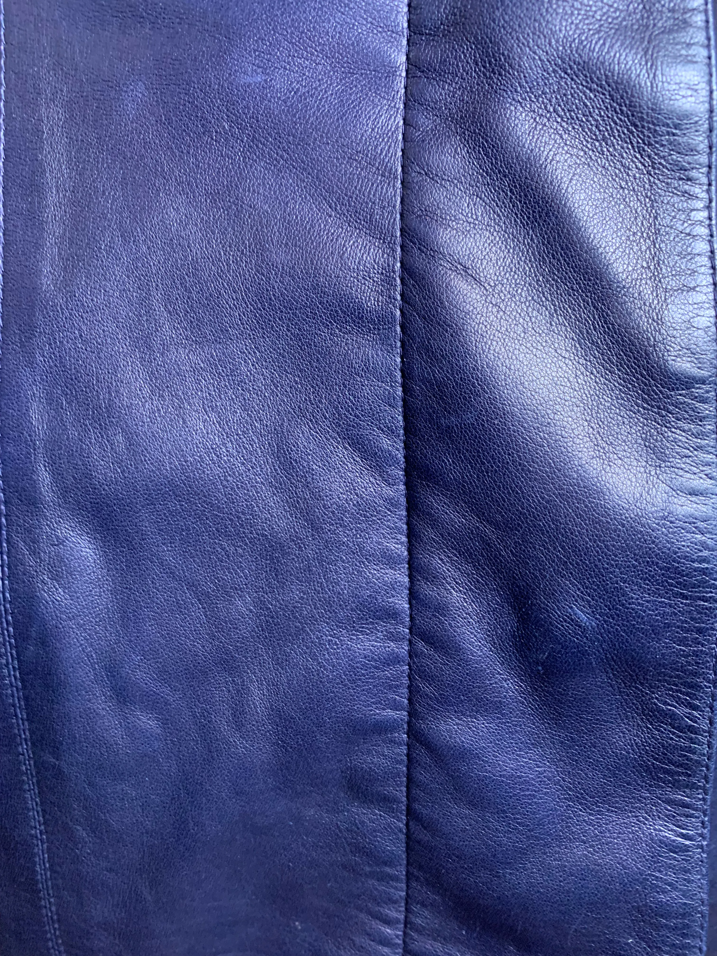 Claude Montana for Idéal-Cuir Rare Late '70s Midnight Blue Lambskin Leather Strapless Mini Dress