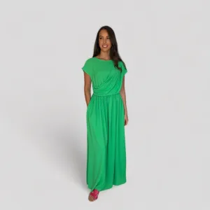 CLODAGH DRAPE MAXI DRESS (GREEN)