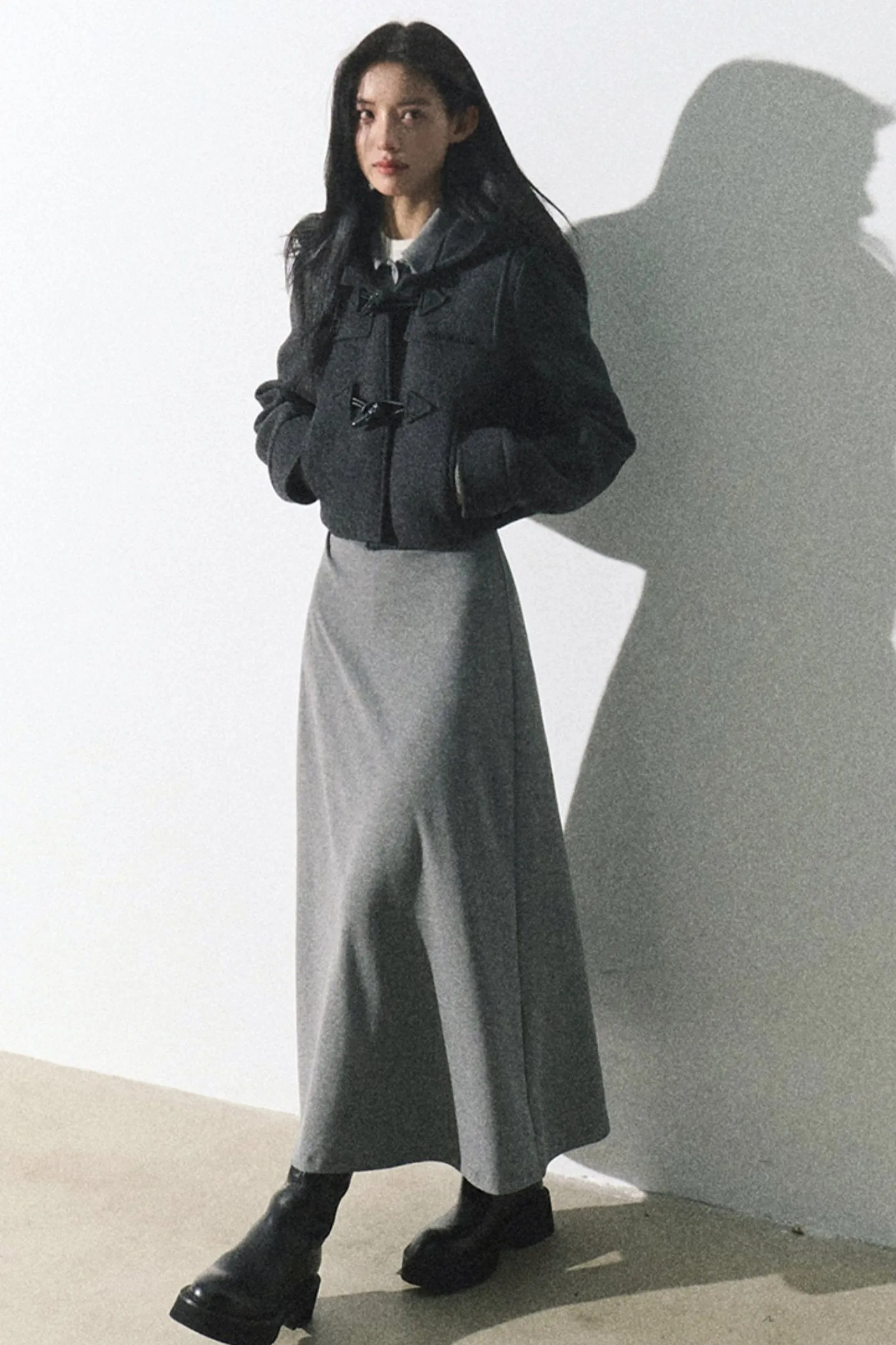 College Shirt Collar Knit Dress