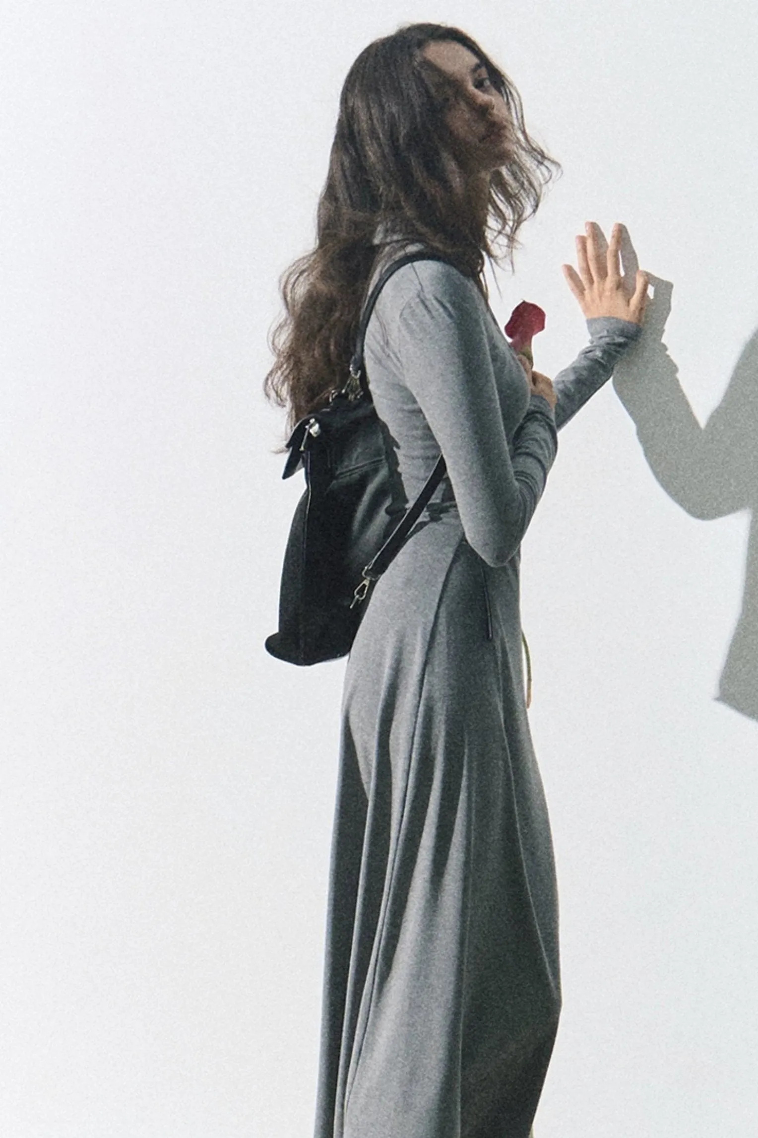 College Shirt Collar Knit Dress