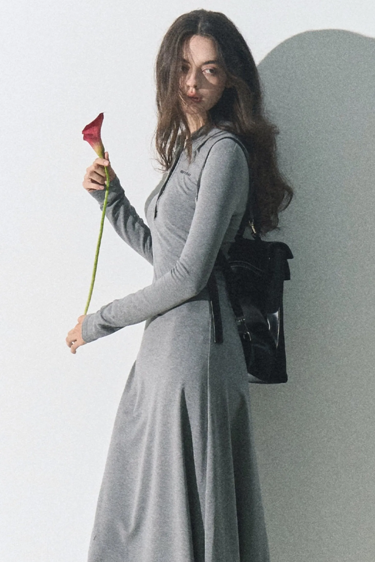 College Shirt Collar Knit Dress