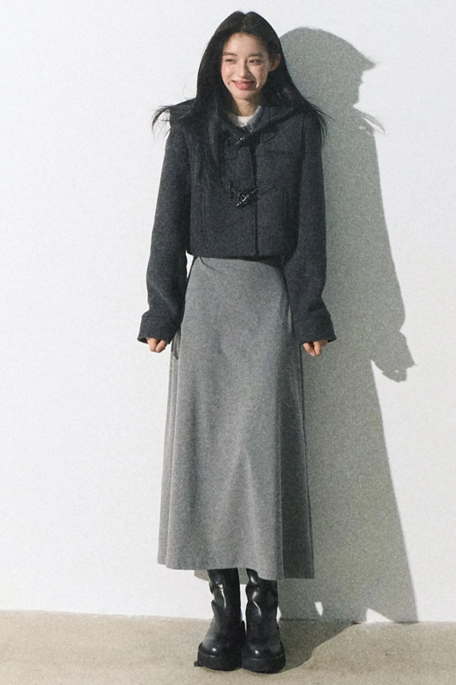 College Shirt Collar Knit Dress