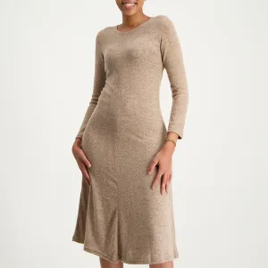 Copper ladies longsleeve french knit skater dress