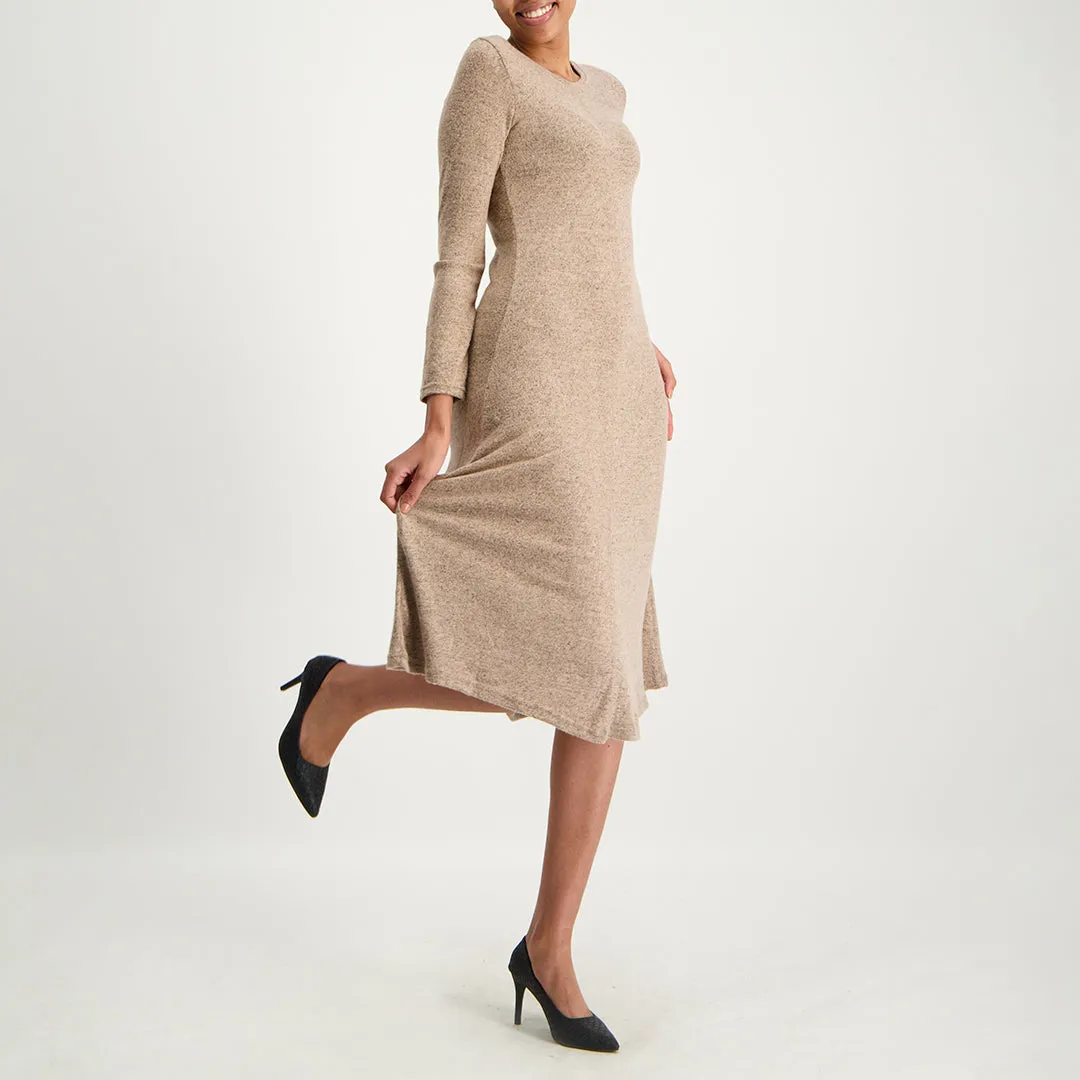 Copper ladies longsleeve french knit skater dress