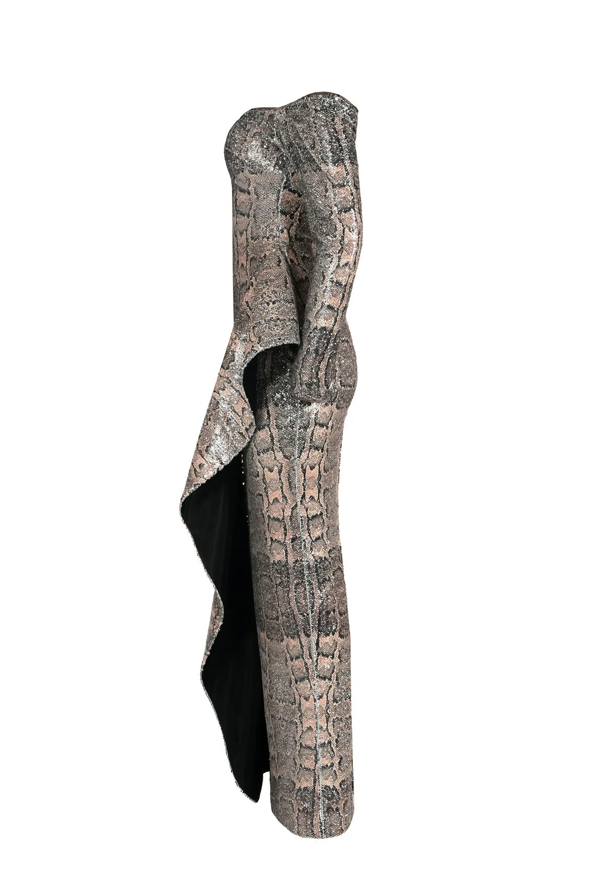 Corseted snakeskin dress