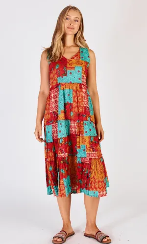 Cotton Tiered Dress Midi Hattie