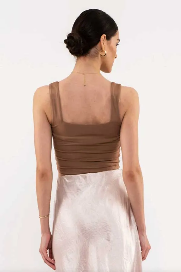Cropped Square Neck Tank Top