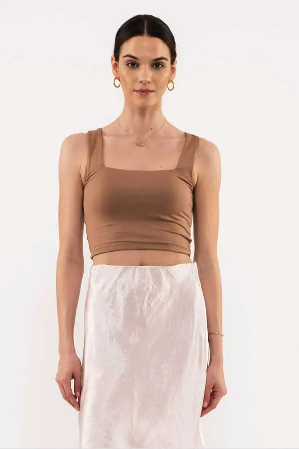 Cropped Square Neck Tank Top