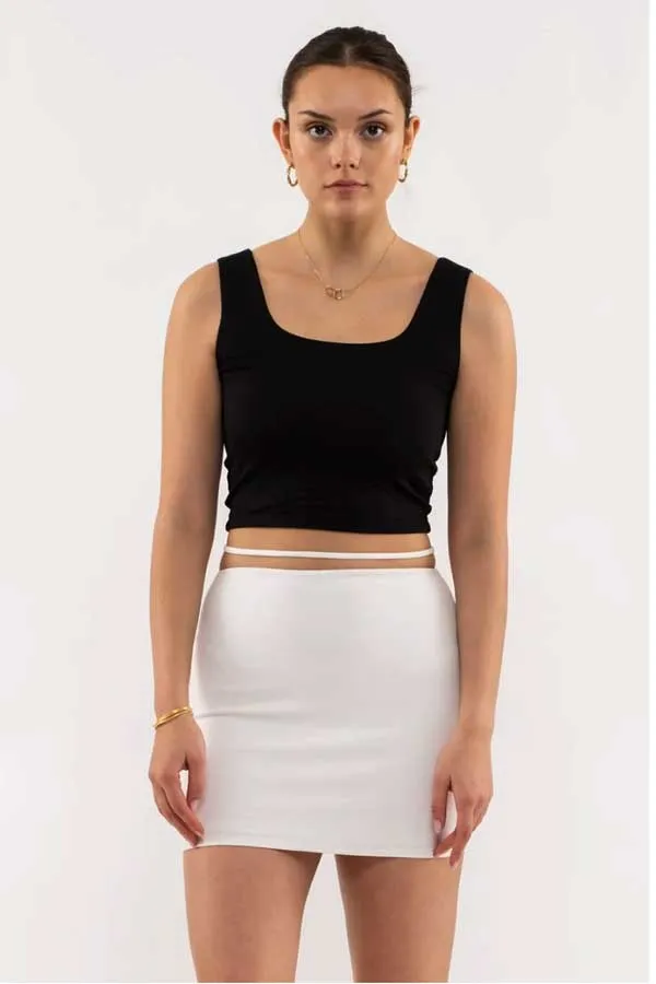 Cropped Square Neck Tank Top