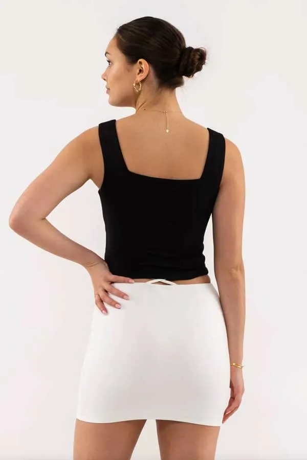 Cropped Square Neck Tank Top