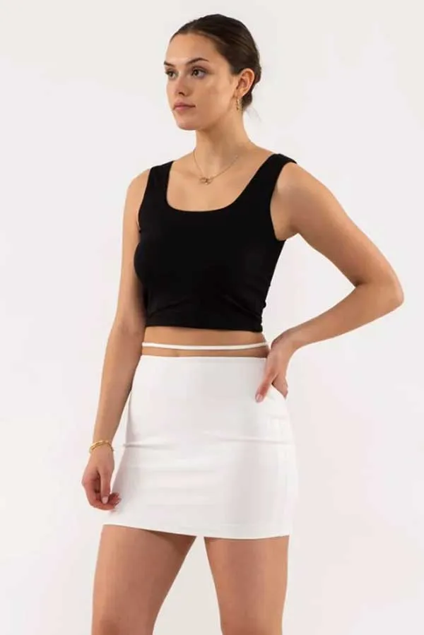 Cropped Square Neck Tank Top