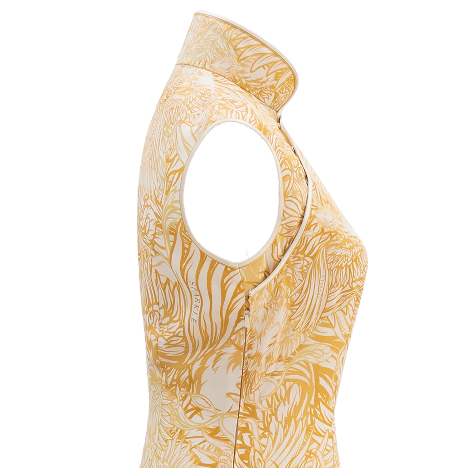 【CROWN JEWEL】100% Silk Cheongsam Wedding Gown (Sleeveless / Regular Fit) (嫁囍金紅)
