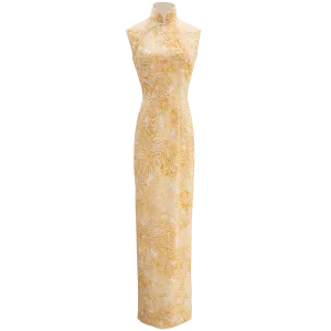 【CROWN JEWEL】100% Silk Cheongsam Wedding Gown (Sleeveless / Regular Fit) (嫁囍金紅)
