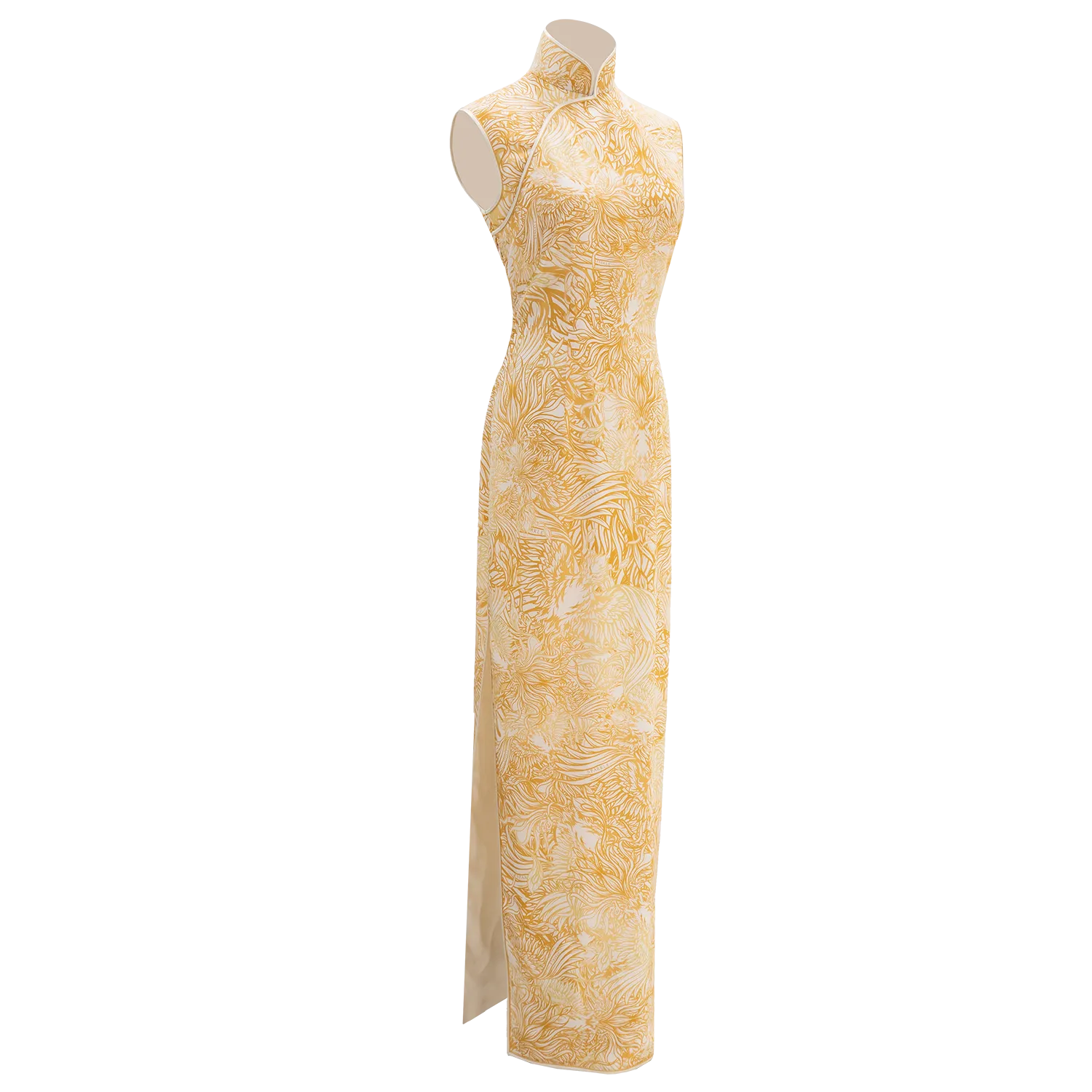 【CROWN JEWEL】100% Silk Cheongsam Wedding Gown (Sleeveless / Regular Fit) (嫁囍金紅)