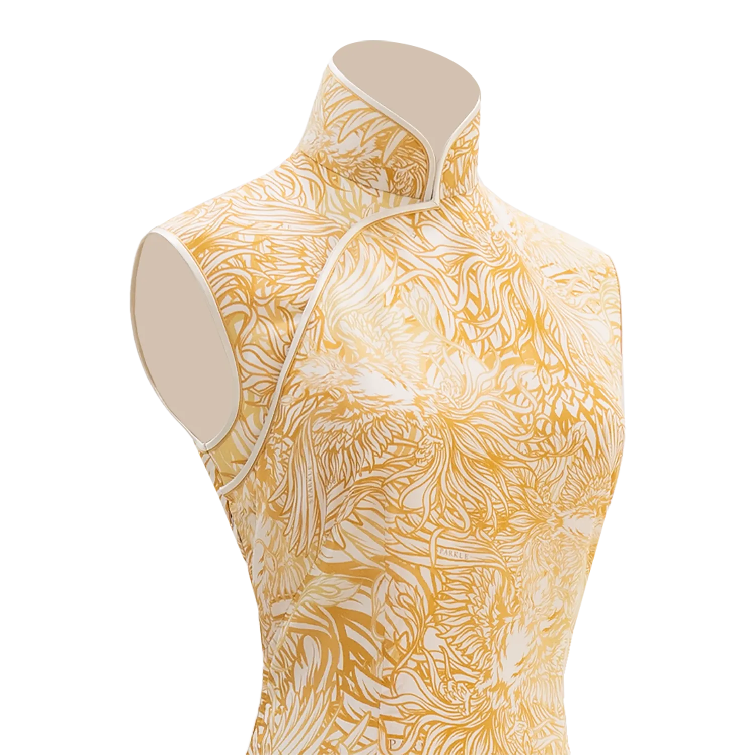 【CROWN JEWEL】100% Silk Cheongsam Wedding Gown (Sleeveless / Regular Fit) (嫁囍金紅)