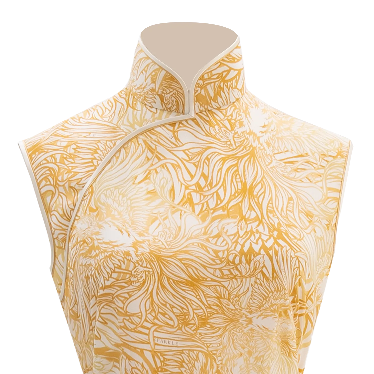 【CROWN JEWEL】100% Silk Cheongsam Wedding Gown (Sleeveless / Regular Fit) (嫁囍金紅)