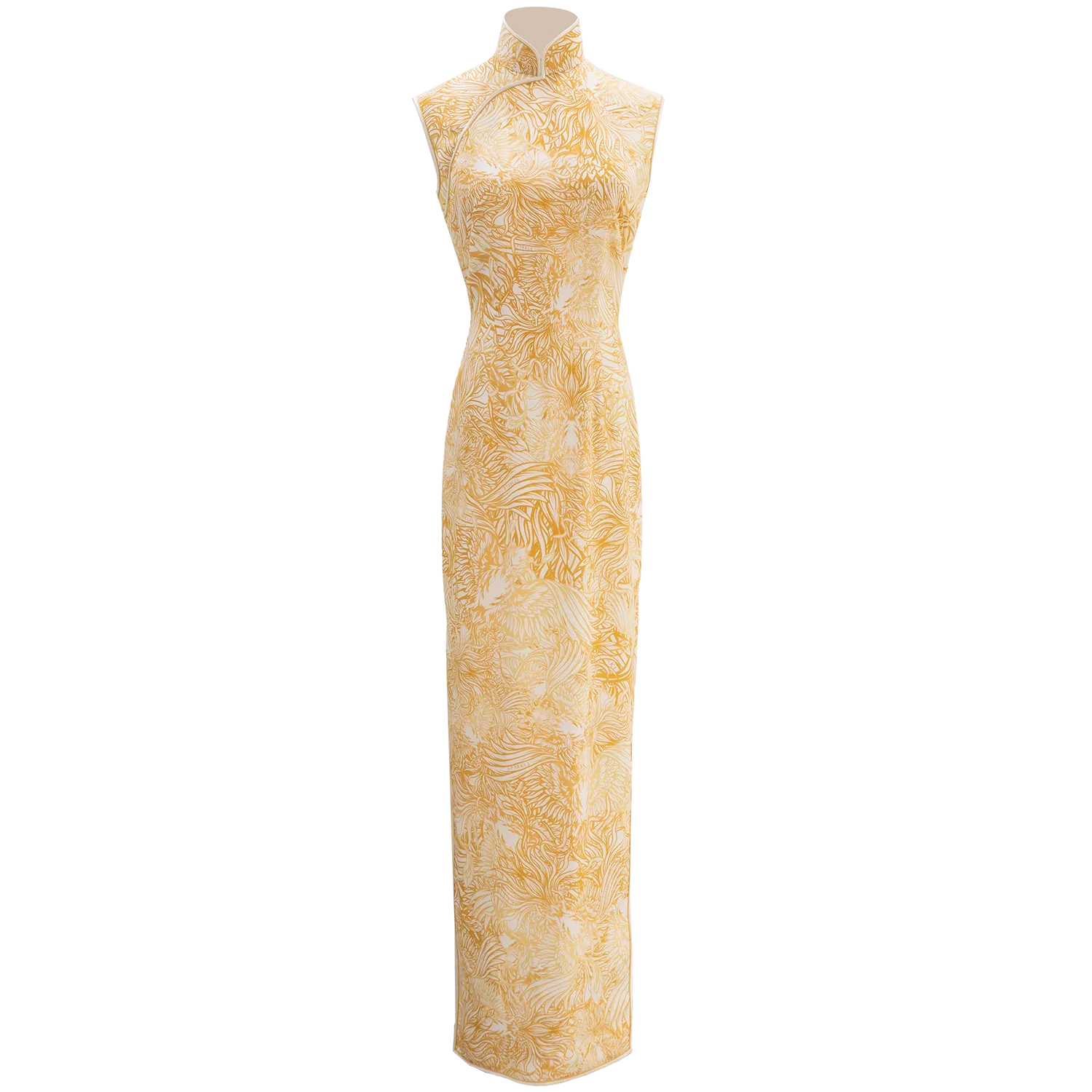【CROWN JEWEL】100% Silk Cheongsam Wedding Gown (Sleeveless / Regular Fit) (嫁囍金紅)