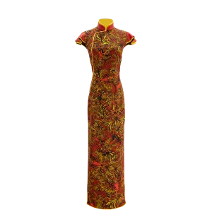 【CROWN JEWEL】100% Silk Wedding Cheongsam - Modern Qun Gua (Petal Sleeve / Regular Fit)(嫁囍金紅)