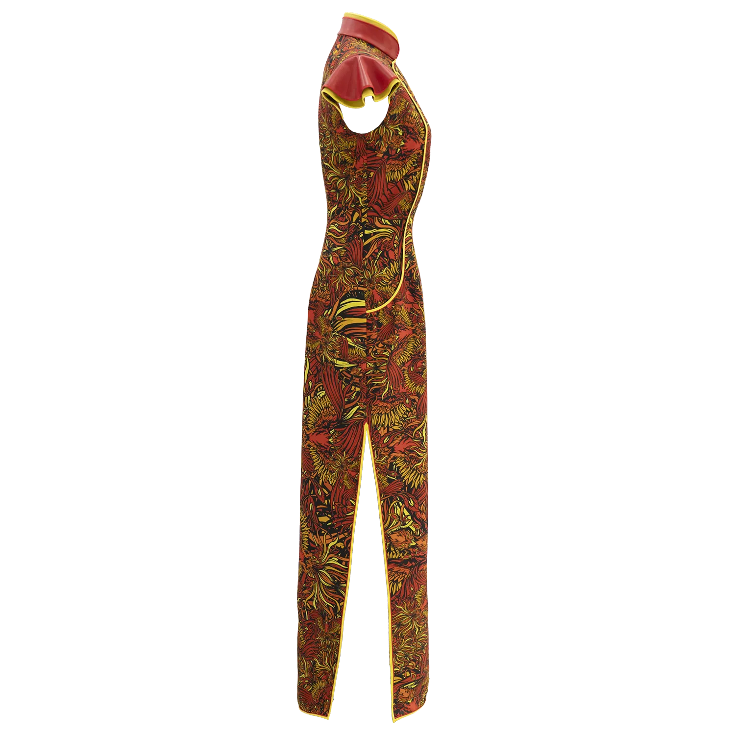 【CROWN JEWEL】100% Silk Wedding Cheongsam - Modern Qun Gua (Petal Sleeve / Regular Fit)(嫁囍金紅)