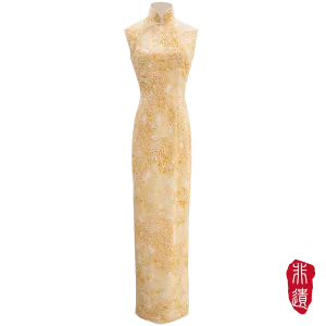 【CROWN JEWEL】Masterpiece Collection 100% Silk Cheongsam Wedding Gown (Sleeveless / Regular Fit)(嫁囍金紅)
