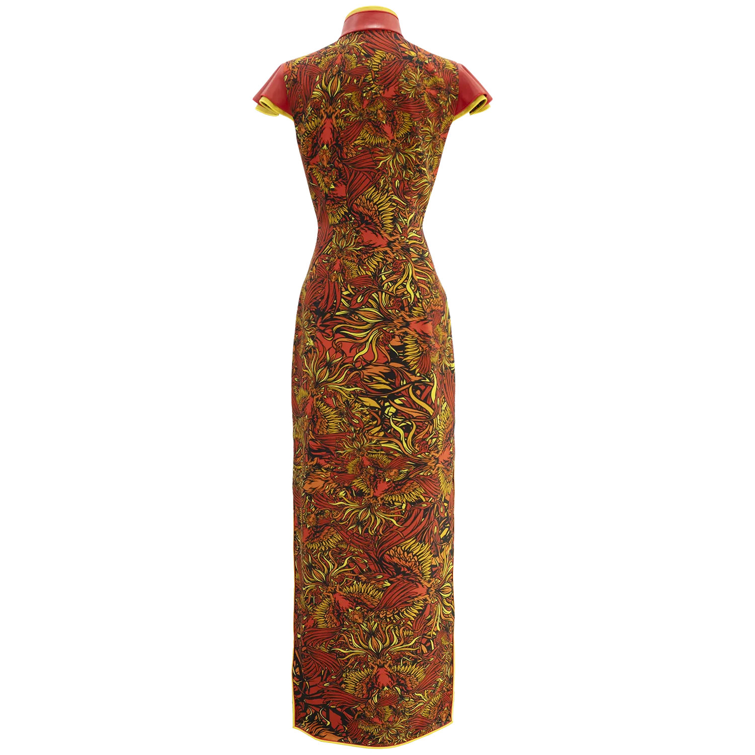 【CROWN JEWEL】Masterpiece Collection 100% Silk Wedding Cheongsam - Modern Qun Gua (Petal Sleeve / Regular Fit)(嫁囍金紅)