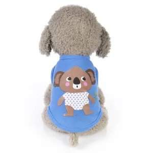 Curious Koala Bear Leaves Blue Summer Puppy Tank Top