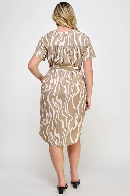 Curvy Marble Print Dress