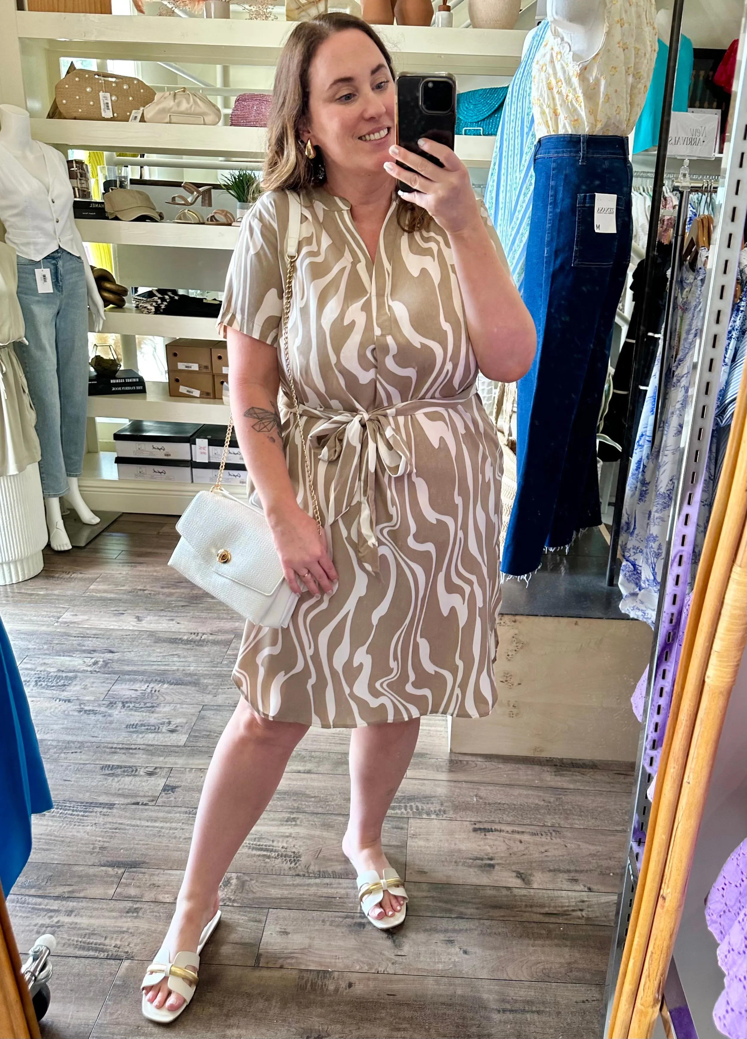Curvy Marble Print Dress