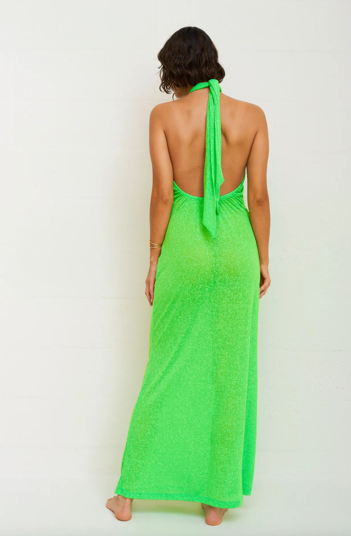 Cutout Halter Ruched Maxi